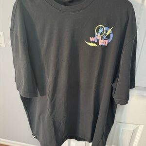 Black Graphic Tee with Colorful Design